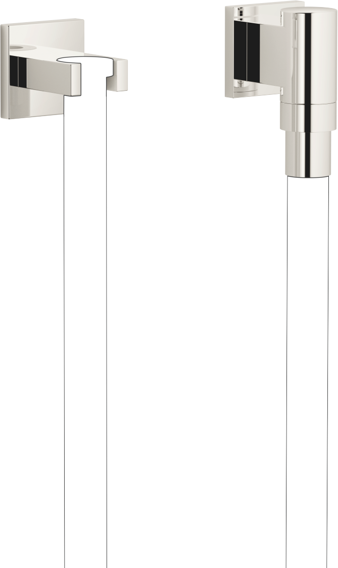 Dornbracht Water Modules coude de raccordement mural 27822979-08 avec support de tuyau, avec rosace simple, platine