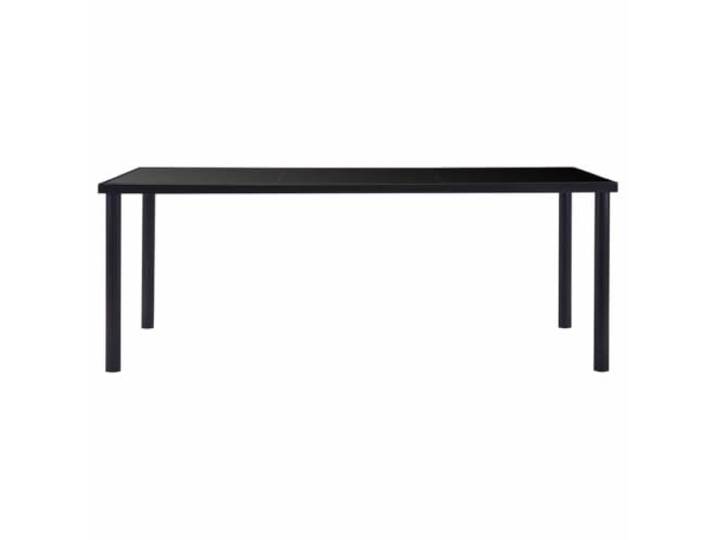 KDACVBMG Esstisch, Schwarz, 200 x 100 x 75 cm, Hartglas Glatte Tischplatte aus gehärtetem Glas, pulverbeschichteter Metallrahmen, einfache Montage, feucht abwischbar