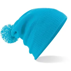 Beechfield Unisex Snowstar Beanie Bommel-Mütze B450 surf blue/off white one size