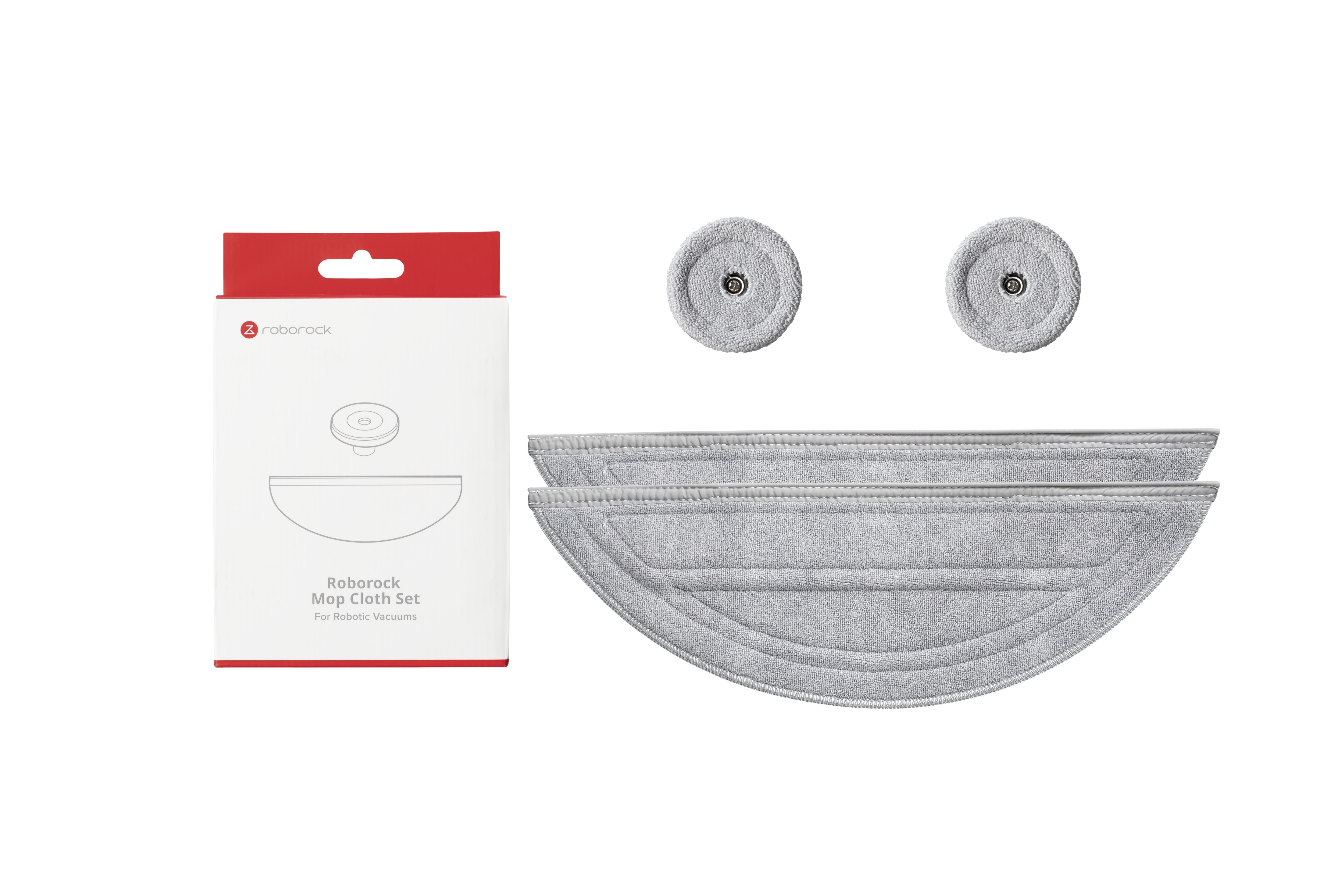 Roborock Robot VC Mop Cloth Set-Gray, HCTZ47RR, VibraRise Mop Cloth * 2 + Edgewise Mop Cloth