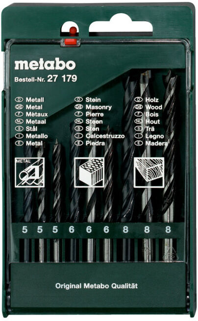 Coffret avec assortiment de forets, 9 pcs metabo (627179000)