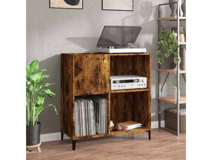 Armoire à Disques Armoire Latérale avec Rangement Meuble pour Tourne-Disque Buffet de Salon Industriel 832002