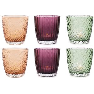 pajoma Windlicht Teelichthalter Elegance, aus Glas, 9 x 8,6 cm (HxØ), 6 Stück