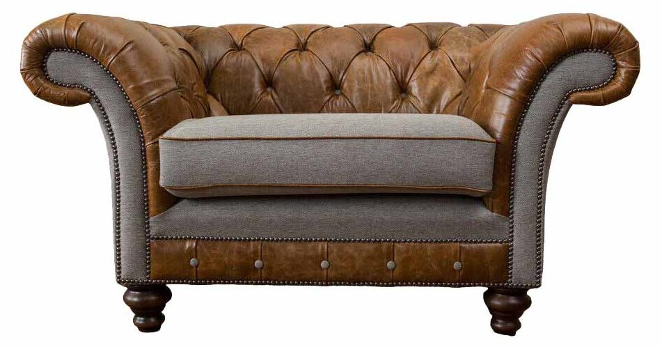 Design Chesterfield fauteuil klassieke eenpersoonsbank van textiel