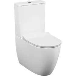 Sento Tiefspüler-Stand-WC-Kombination Flush 2.0 Back-to-wall Weiß Hochglanz mit Oberflächenveredelung Clean