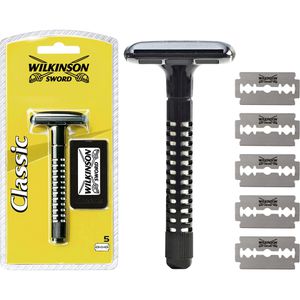 Wilkinson-Sword Rasierhobel Classic, für Herren, 1-fach Klinge, mit 5 Klingen
