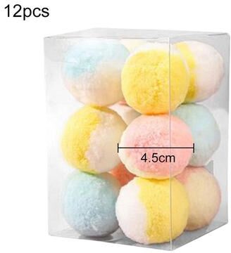 Inspired Finds Soft Pom Pom Cat Toy Balls For Interactive Chasing, Batting & Indoor Play light Colors