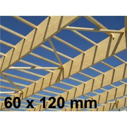 Fichte Leimbinder, 60x120 mm, "GL24h" Sichtqualität, Lamellen 40 mm
