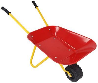 Costway Outdoor Garden Backyard Play Toy Kids Metal Wheelbarrow-Red