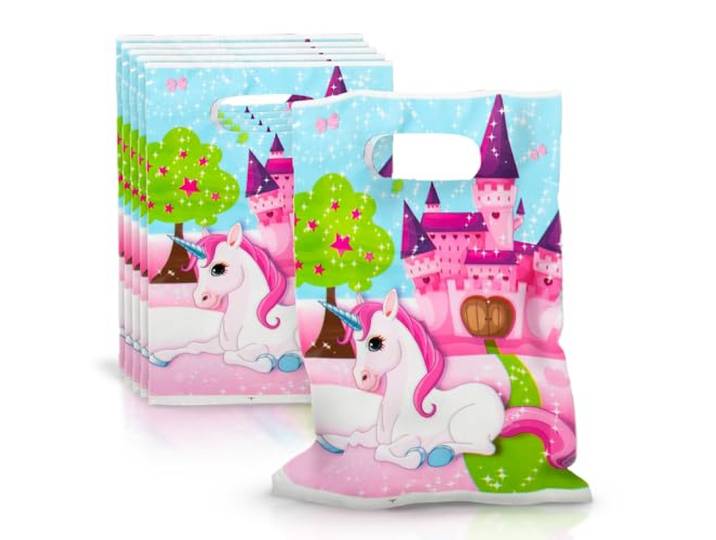 Procos 85721 - partyzakjes eenhoorn, 6 stuks, cadeautje, kinderverjaardag
