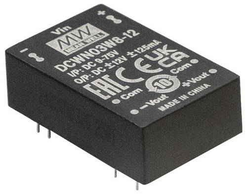 MEAN WELL DCWN03W8-12 DC/DC-Wandler 24V -12V -0.125A 3W Inhalt 1St.