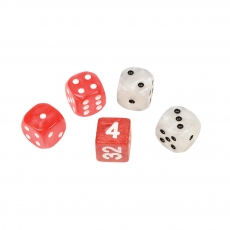 Philos Würfel-Set für Backgammon - Kunststoff - rot weiß - 16 mm - 4 Würfel - 1 Doppler 295528