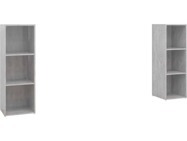 vidaXL - Tv-meubelen - 2 - st - 107x35x37 - cm - bewerkt - houtbetongrijs