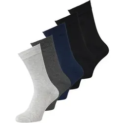 JACK AND JONES JACK&JONES Herren Socken Bambus 5er Pack - JACBASIC, One Size, Größe 40-46 in Grau Grau