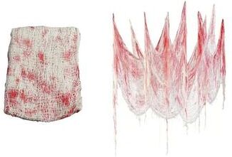 Uplift Picks Bloody Halloween Gauze Curtain For Terrifying Haunted House Party Display Decorations red 2 Pcs