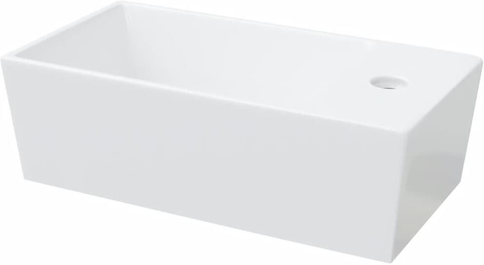 17 Stories Latryce White Ceramic Rectangular Bathroom Sink White 700mm W