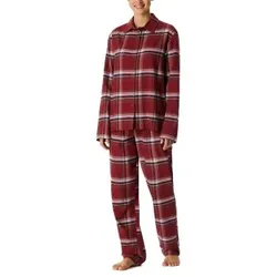 Schiesser Long Sleeve Pyjamas Rot Baumwolle 42 Damen