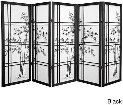 Red Lantern 4 ft. Short Bamboo Tree Shoji Screen