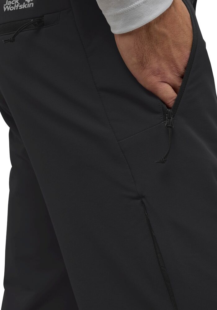 Outdoorhose JACK WOLFSKIN "ACTIVATE THERMIC PANTS M", Herren, Gr. 52, schwarz, Obermaterial: 52% Polyamid, 36% Polyester, 12% sonstige Fasern. Futter: 100% Polyester, Hosen Outdoorhose, Multifunktionshose, wärmend, elastisch