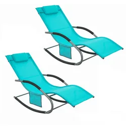 SONNENLIEGE 2 Personen, Gartenliege bis 150kg, Türkis