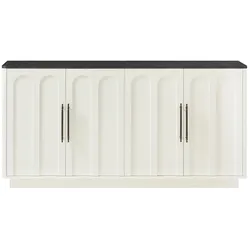 OKWISH Sideboard aus MDF in Weiß/Schwarz, 160x40x80 cm, Soft-Close-Scharnieren und Kippsicherung