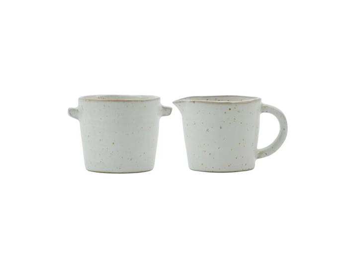 House Doctor Set à lait et sucre Pion Gris-blanc