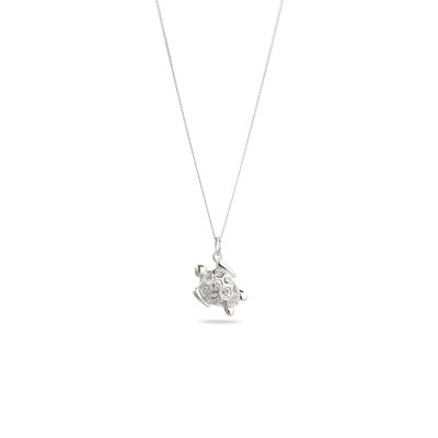 Kette mit Anhänger ELLI "Halskette Schildkröte mit Kristallen von Swarovski 925 Sterling Silber" Gr. 45, silber, Halsketten, Damen, Silber 925 (Sterlingsilber)