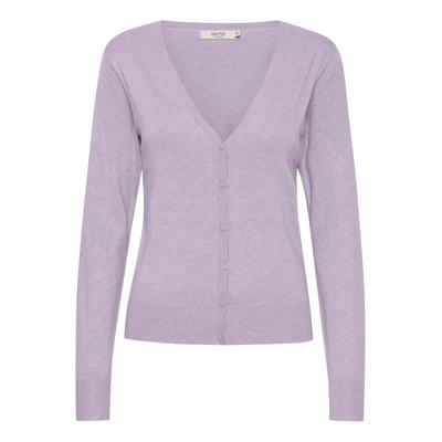 Strickjacke OXMO "Strickjacke OXHelene", Damen, Gr. M, lila (lila rose melange), Obermaterial: 80% Viskose CV. 20% Nylon NY., Strickjacken Strickjacke