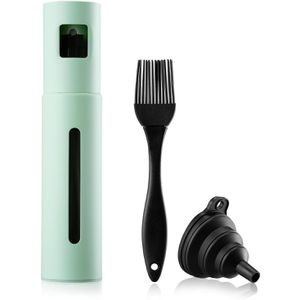 Schmidt&Kramer Ölsprüher Mint, grün, aus Glas und Edelstahl, für Speiseöl und Essig, mit Sichtfenster und UV-Schutz, 100 ml