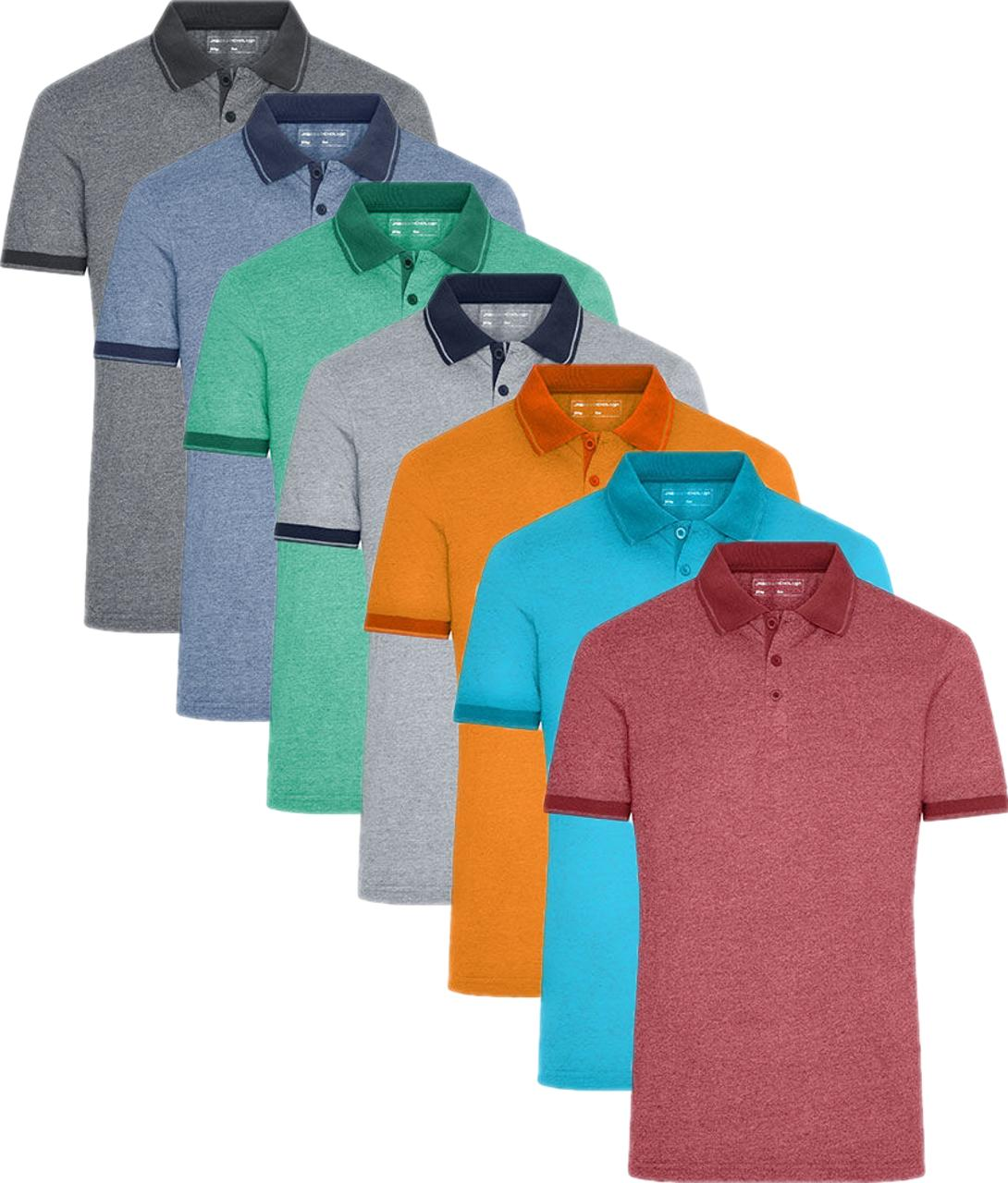 James & Nicolson James & Nicholson Jn706 Men´s Heather Polo Wine Melange / Wine S
