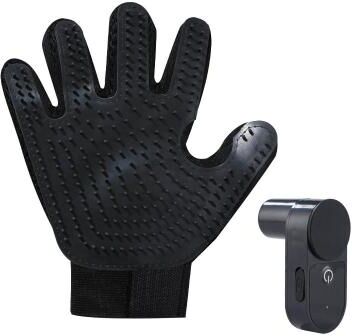 Everyday Crate Pet Grooming Glove With Water Spray & Massage Brush For Cats And Dogs black