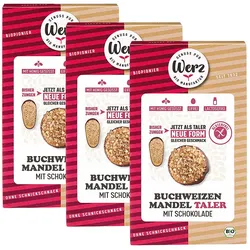 3er-Pack Werz Buchweizen Mandeltaler mit Schokolade