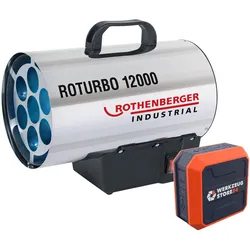 Rothenberger Industrial Heizkanone ROTURBO 12000 mit Piezo inkl. Bluetooth Lautsprecher, Heizlüfter, Orange