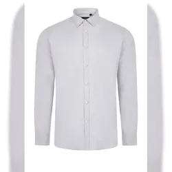 Oxford Hemd Stretch langarm für Herren ♂ Ice Grau 3XL
