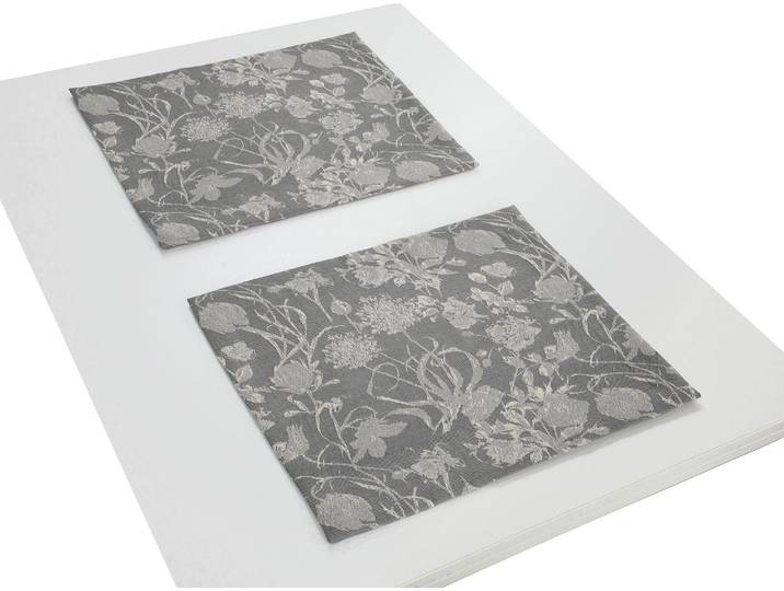 Platzset ADAM Flower Cuvée Light Gr. 1, grau (dunkelgrau), B:30cm L:40cm, Obermaterial: 100% Baumwolle, Platzsets, Platzset