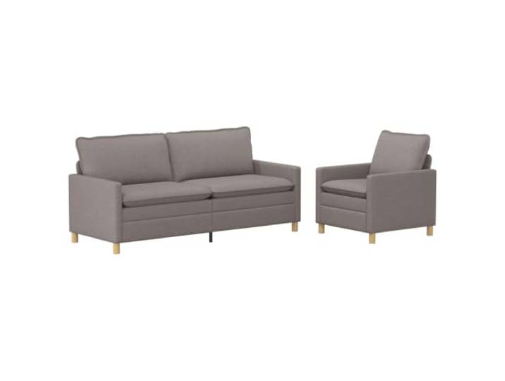 Todiikf Sofagarnitur 2-Teilig Couch Set Polstersofa Taupe Stoff Metall Modernes Design mit flachen Armlehnen und robustem Metallrahmen für Stil und Stabilität im Wohnzimmer oder Gästezimmer.