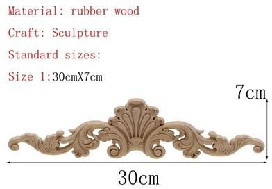 Uplift Picks Natural Floral Wood Carved Applique Decorative Trim For Furniture And Wall Decor 02