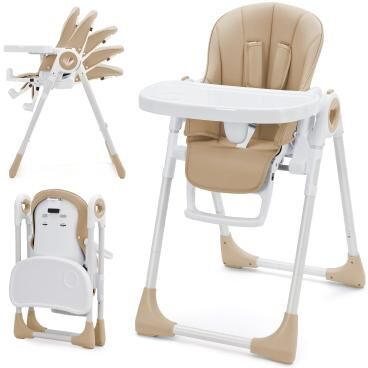 Yun Foldable High Chair for Babies and Toddlers with Adjustable Height & Footrests