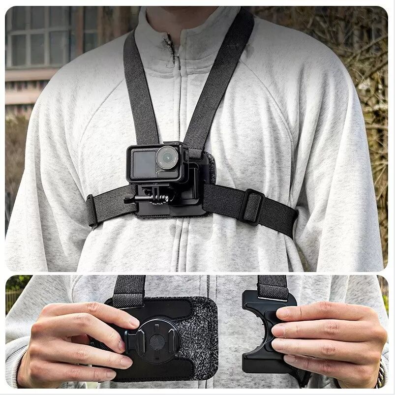 INF 360° Drehbarer Schnellverschluss Brustgurt Kompatibel mit GoPro, DJI, Insta360 Action Kameras