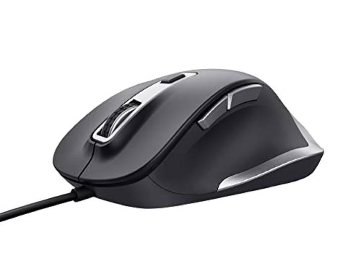 Trust Fyda USB Muis, Duurzaam Design, 600-5000 DPI, 6 Knoppen, Zwart