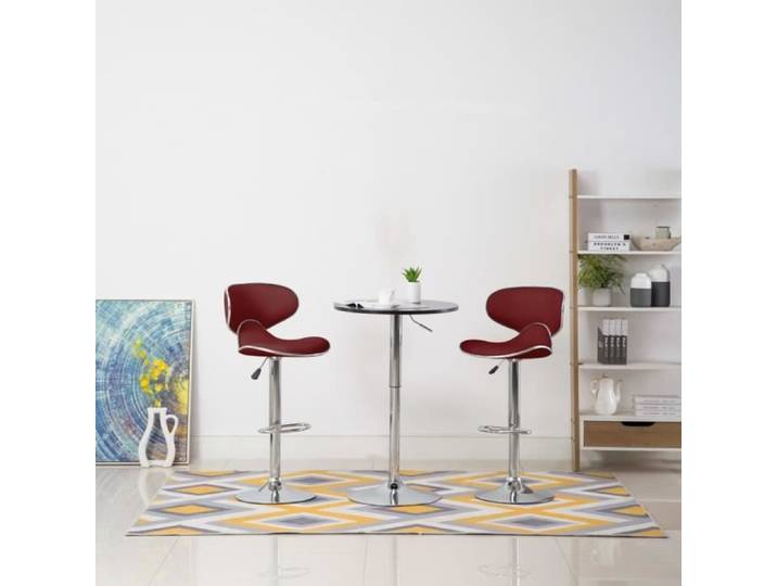 Market® Lot de 2 Tabouret de bar Mode Fauteuil de bar - Tabouret de bureau Rouge bordeaux Similicuir 35059