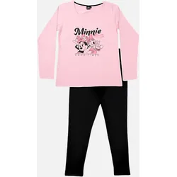 Pyjama Set Lang - rosa/schwarz - S