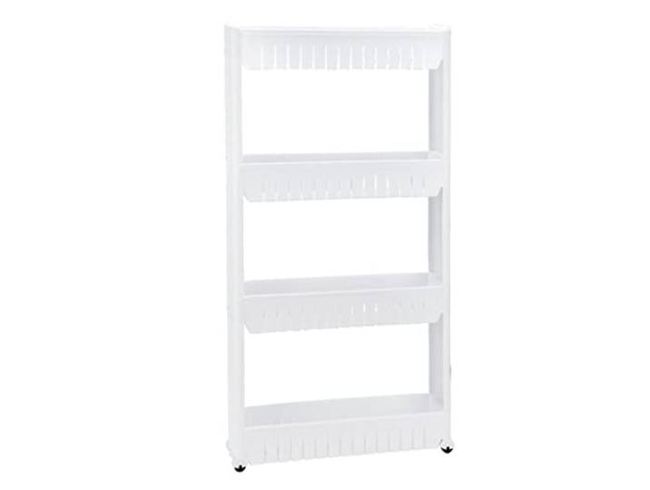 ROHCGHC Rollwagen, Rollender Aufbewahrungswagen Räder Bad Küche Waschküche(/White,4 Tier)