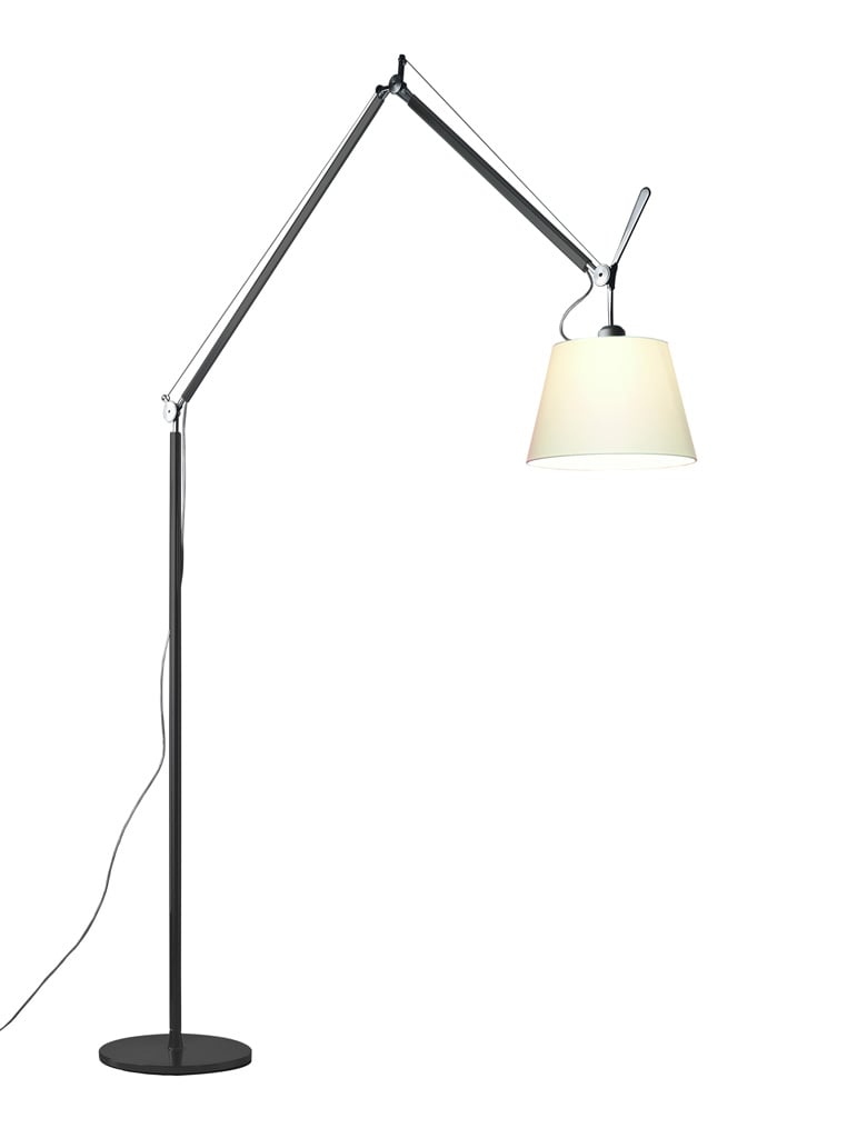 Artemide Tolomeo Mega Stehleuchte schwarz (schwarz, Standard-Fassung, Kabeldimme... schwarz | Standard-Fassung | Kabeldimmer | Pergamentschirm Ø 32cm 0779030A+0778030A+0780010A