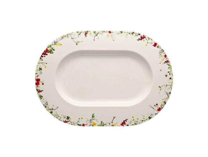 Rosenthal Servierplatte Rosenthal Brillance Bone China Fleurs Sauvages Servierplatte oval 41, Porzellan, (Packung)