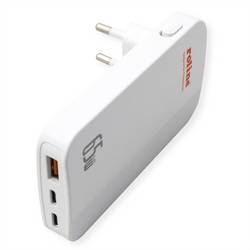 ROLINE USB Charger, schlank, mit klappbarem Euro-Stecker, 65W 19.11.1058