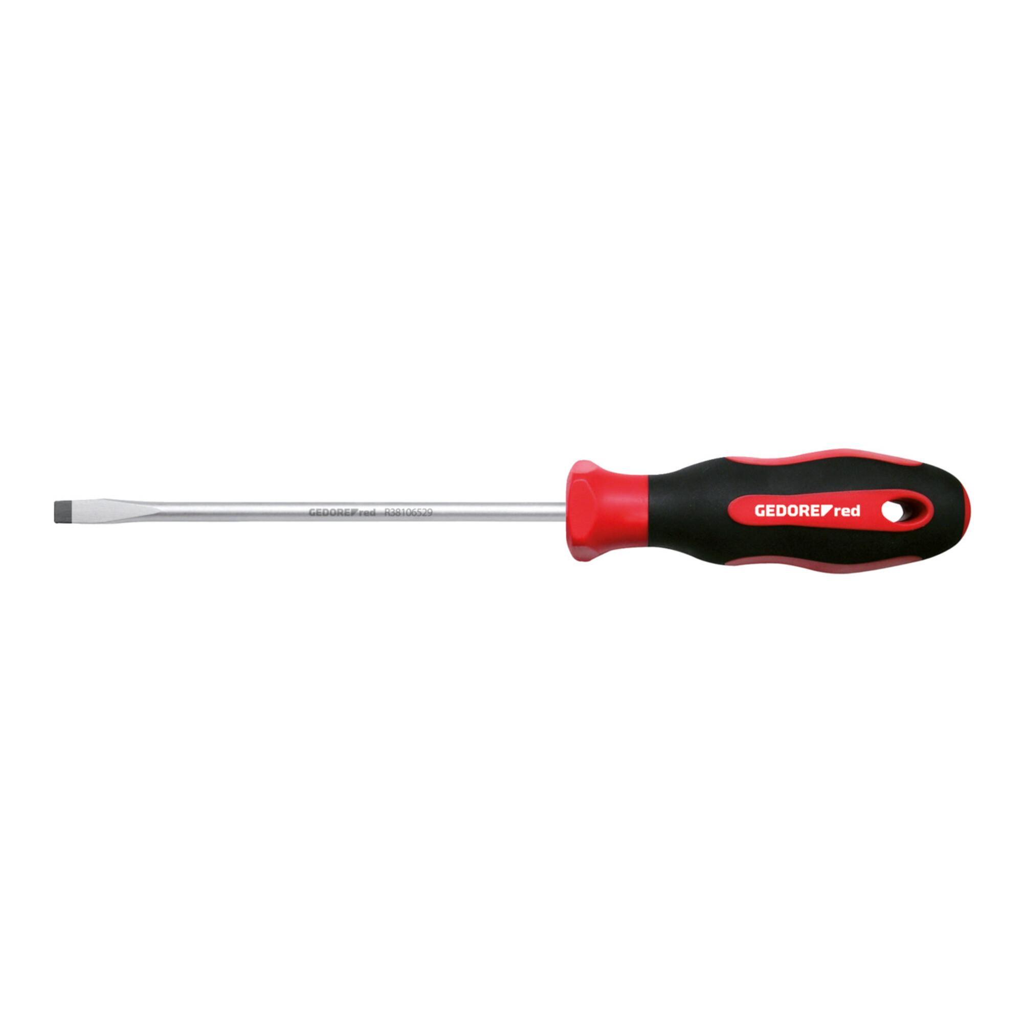 Gedore red Schraubendreher Schlitz, Schraubenzieher, 2-Komponenten-Griff, Länge 272 mm, Werkzeug, R38100829, Stahl (3301235)