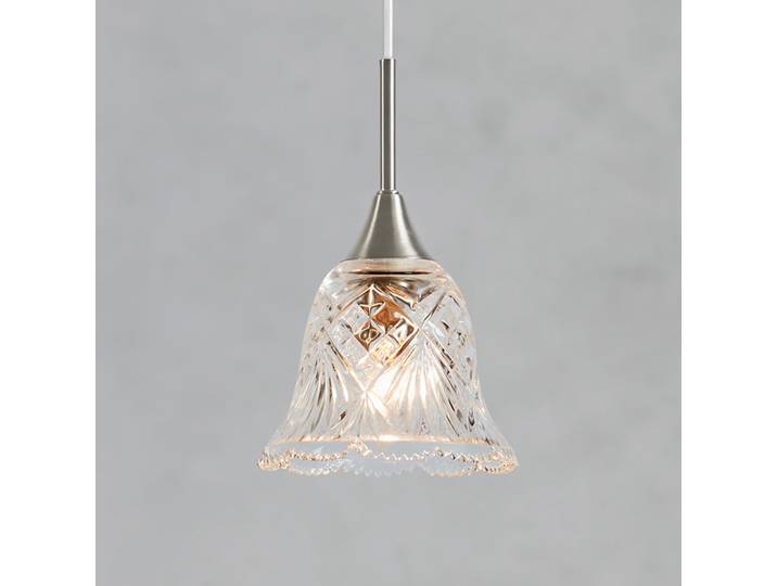 Suspension Luna Type A 14 x 21 x 14cm Argenté/Argenté Verre clair / Fer E14