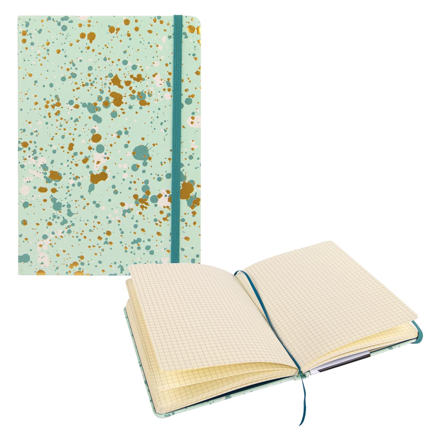 Idena Notizbuch Sparkle mint kariert FSC-Mix (14 x 20 cm, Kariert, Harter Einband) (22658031)