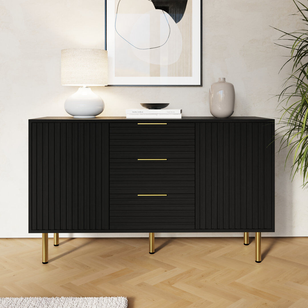 Fairmont Park Saraghna 116cm Sideboard Black/Gold 72cm H X 116cm W X 39cm D